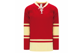 Athletic Knit (AK) H550BKY-CAL683BK Pro Series - Youth Knitted New Calgary Flames Third Red Hockey Jersey Small