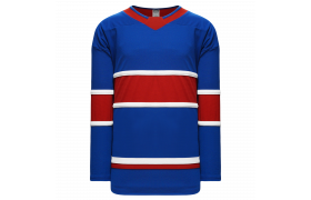 Athletic Knit (AK) H550BY-MON606B Youth 2021 Montreal Canadiens Reverse Retro Royal Blue Hockey Jersey X-Large