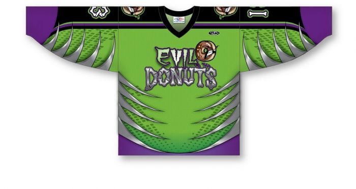 Green Gold Purple Sublimated Hockey Jerseys Custom Design